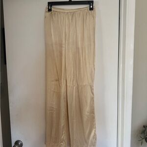 Zara Soft Cream Elastic-Waist Wide Pants